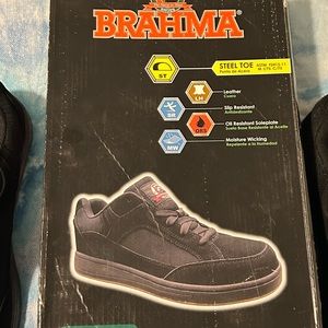 BRAHMA SHOES Steel Toe Leather Slip Resistant Oil Resistant Soleplate.